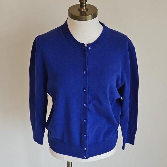 J Crew Royal Blue Button Cardigan - Picture 1 of 5